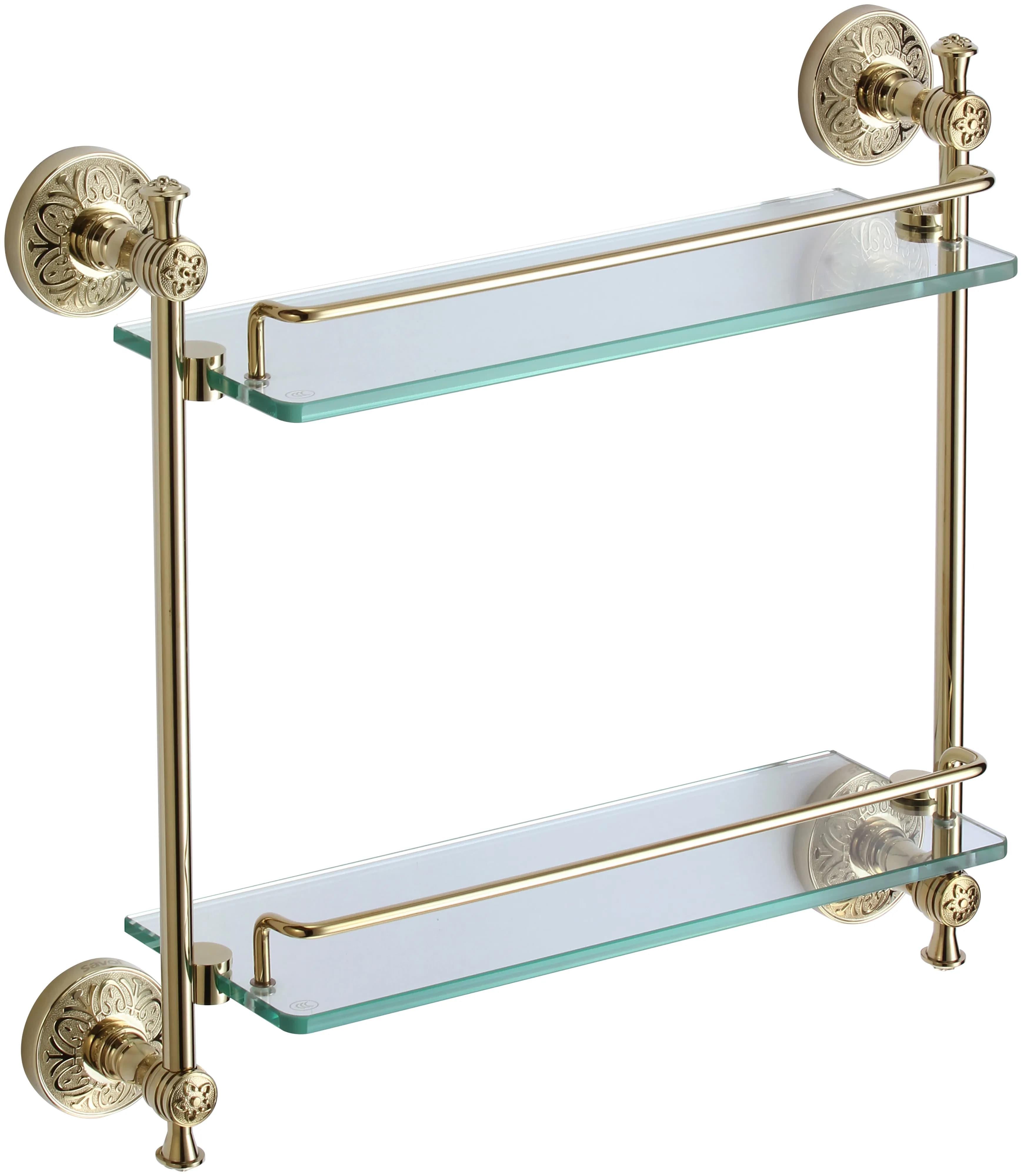 Полка прямая двойная (стеклянная) 40 см