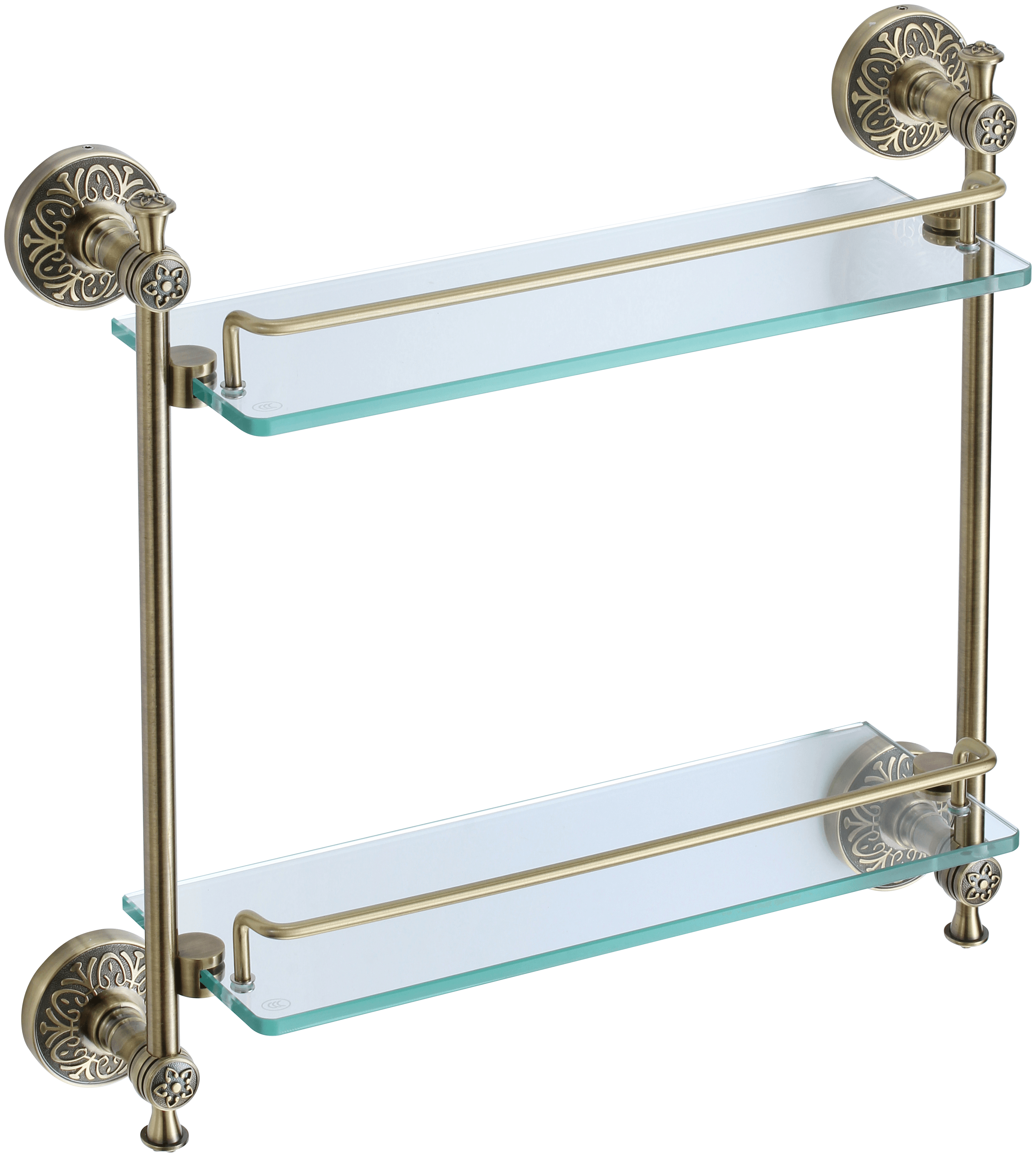 S-005822C · Полка прямая двойная (стеклянная) 40 см