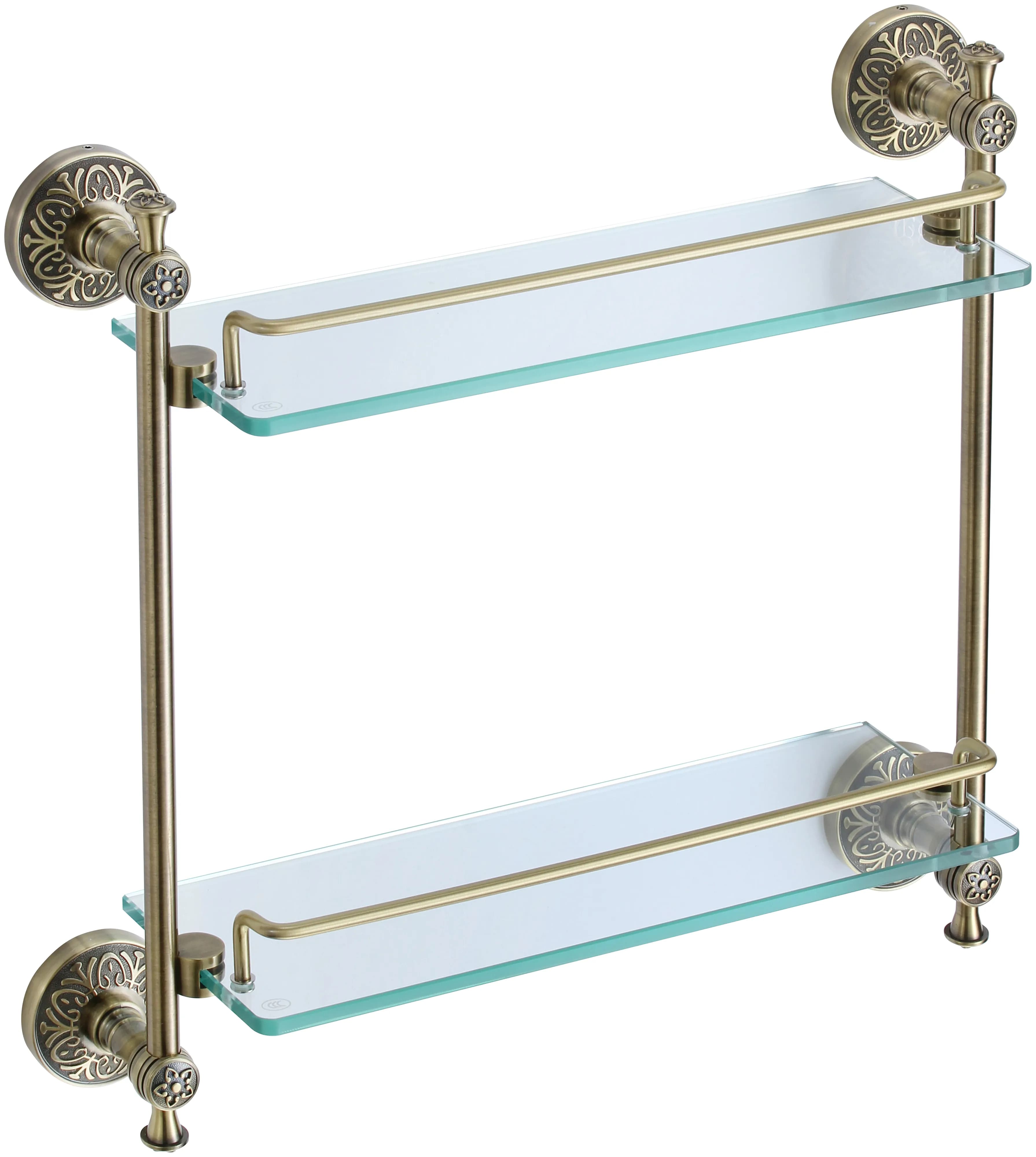 Полка прямая двойная (стеклянная) 40 см