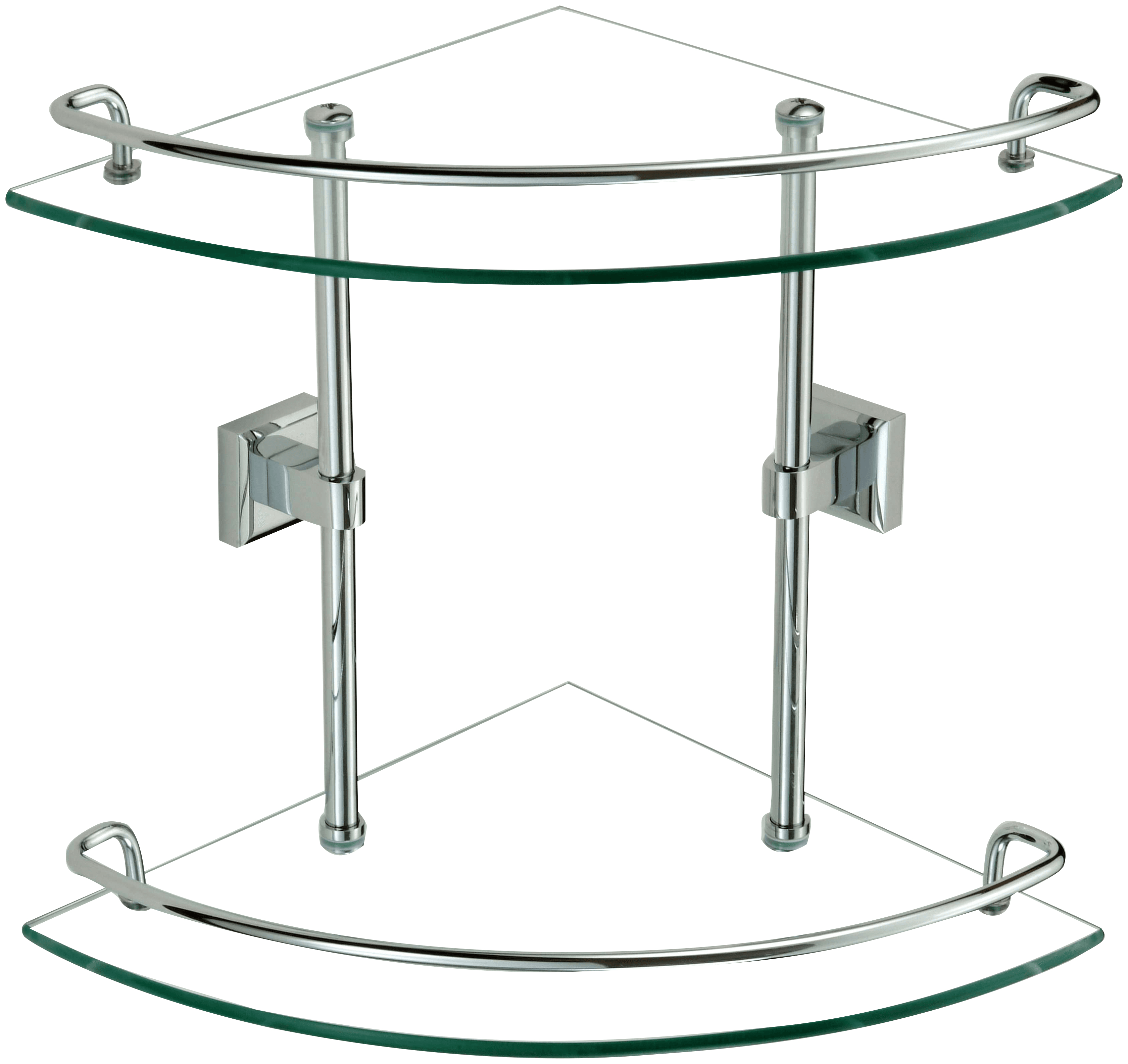 S-095322 · Полка угловая двойная (стеклянная)