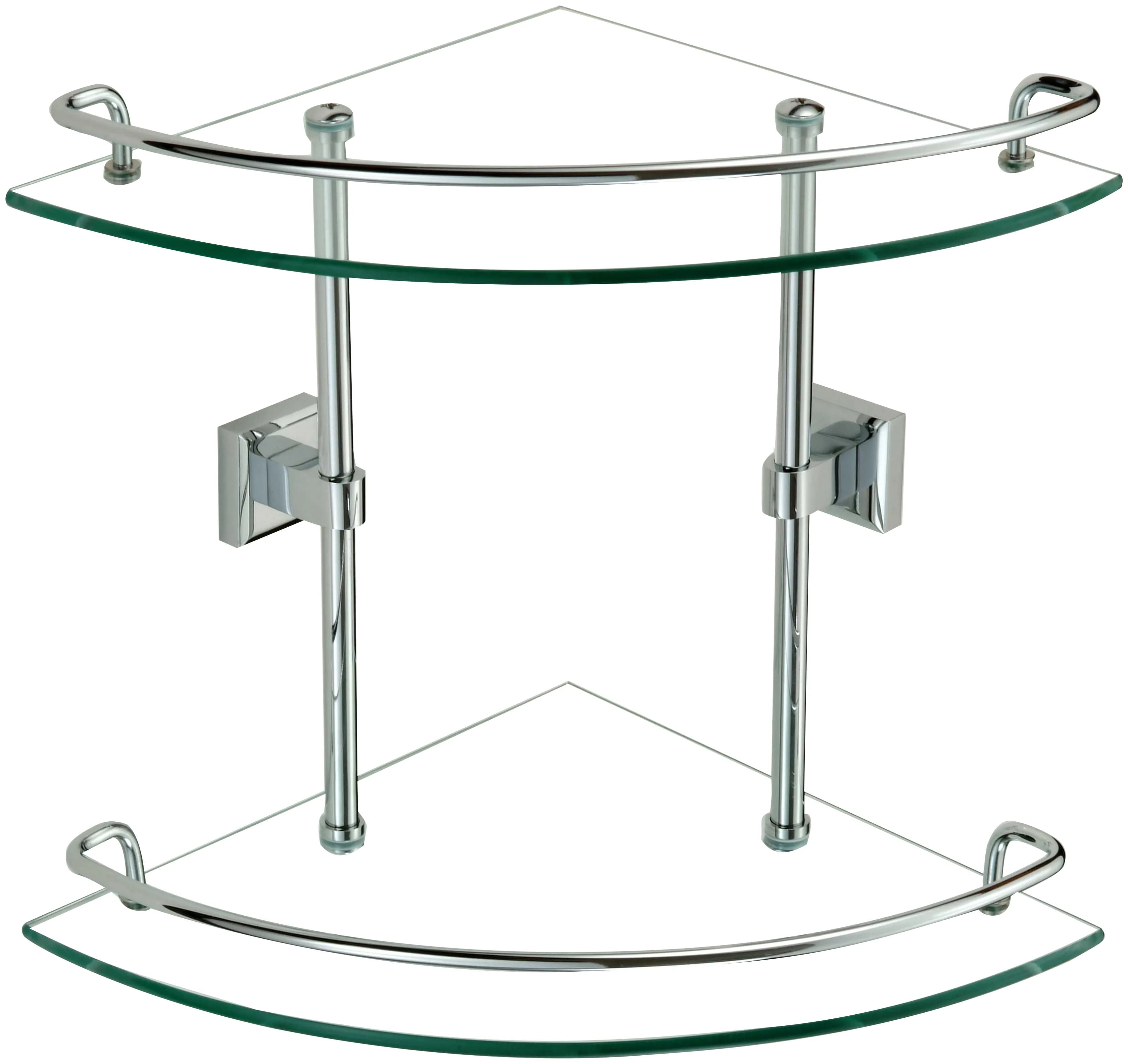 Полка угловая двойная (стеклянная)