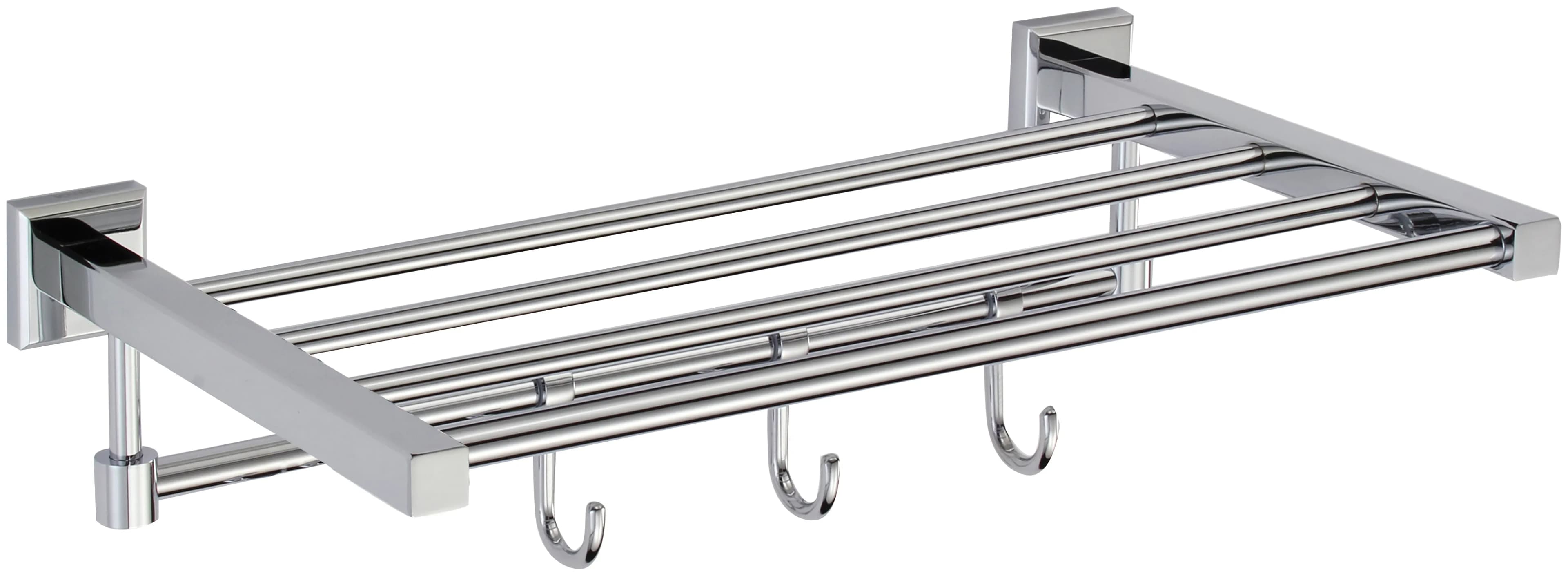 Полка для полотенец 40 см 4 крючка