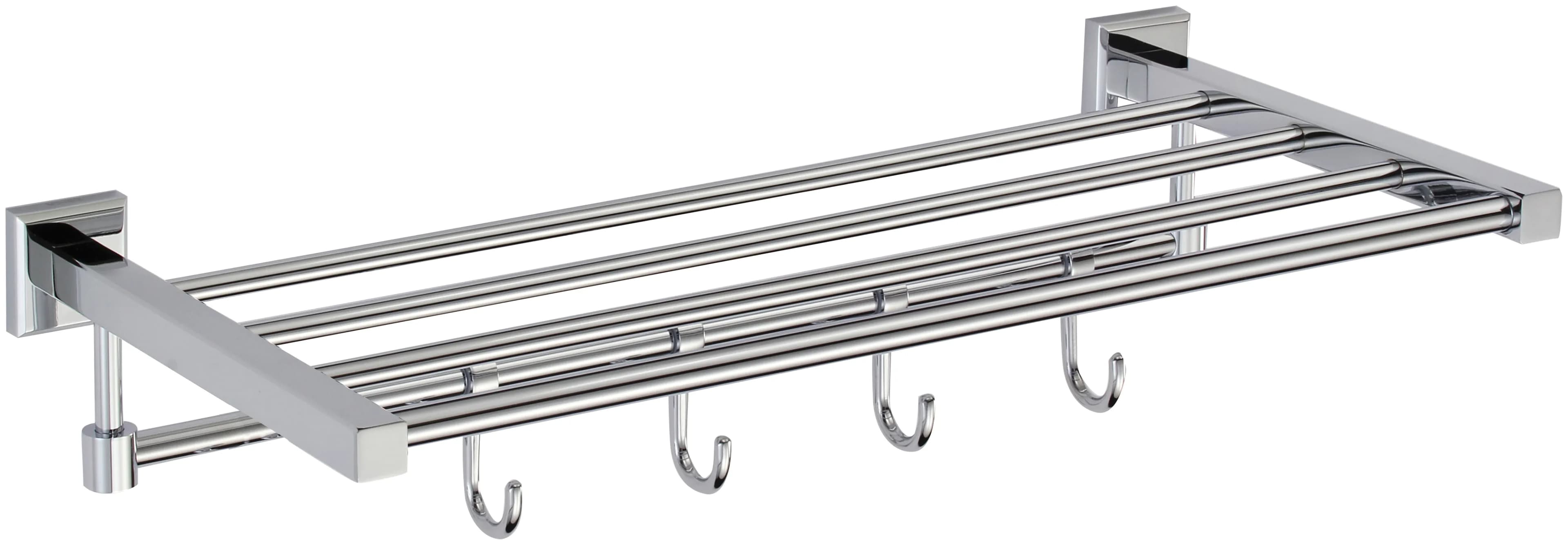 Полка для полотенец 50 см 5 крючков